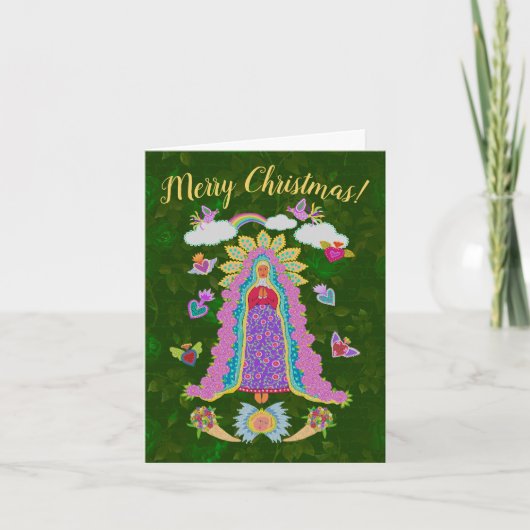 Grün frohe Weihnachten Unsere Lady von Guadalupe (Vorderseite)