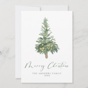Grün frohe Weihnachten Wasserfarben Tree Non-Foto