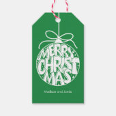 Grün frohe Weihnachtsfeiertage Geschenkanhänger (Vorderseite)