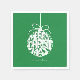 Grün frohe Weihnachtsfeiertage Serviette