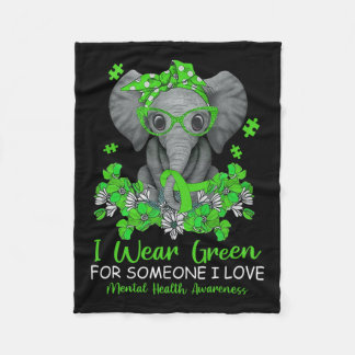 Grün für das Bewusstsein für psychische Gesundheit Fleecedecke
