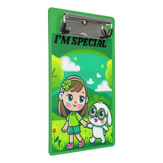 Grün für das Celebral Palsy Bewusstsein Mini Klemmbrett (Schrägansicht)