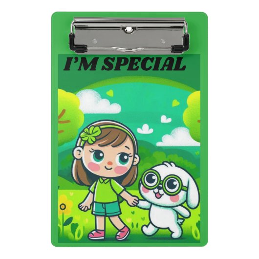 Grün für das Celebral Palsy Bewusstsein Mini Klemmbrett (Vorderseite)