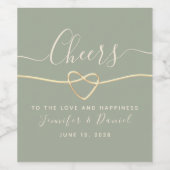 Grün für die Hochzeit Weinflaschen Weinetikett (Einzelnes Label)