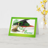 Grün für Ihren Abschluss Karte (Gelbe Blume)