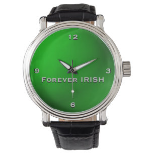 Grün-für immer IRISCHE Monogramm-Uhr Armbanduhr