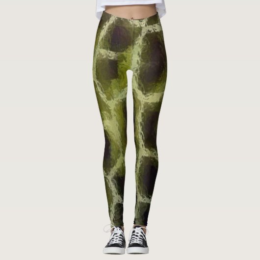 Grün für tierische Olive Leggings (Vorderseite)