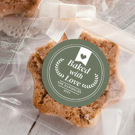 Grün gebacken mit Weihnachtsfeiertag der Liebe Runder Aufkleber