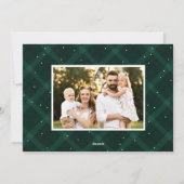Grün gebürstet Kariert 3 Foto Feiertagskarte (Rückseite)
