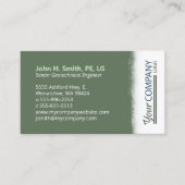 Grün, gebürstet weiß mit senkrechten Logos Visitenkarte (Vorderseite)