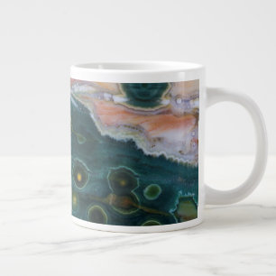 Grün gefleckter Ozean-Jasper Jumbo-Tasse