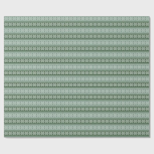 Grün gegossener Weihnachtsschneeflocken Ugly Sweat Geschenkpapier (Flach)