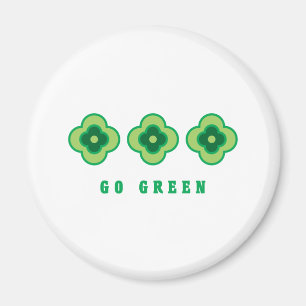 Grün gehen (grüne Blume) Magnet