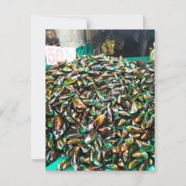 Grün geklebte Mussels für den Verkauf mit Flachkar
