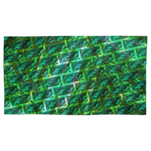 Grün, gekratzt, Gitter oder andere Ziegelsteine Kissenbezug (Vorderseite-Links)