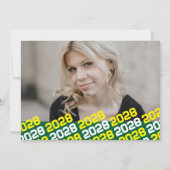 Grün & Gelb 4 Foto Abschluss Ankündigung (Rückseite)