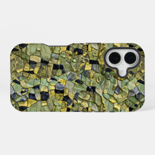 Grün Gelb Alligator Krokodil Drache Leder iPhone 16 Hülle