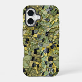 Grün Gelb Alligator Krokodil Drache Leder iPhone 16 Hülle