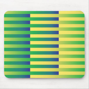Grün Gelb Blau Gestreiftes Muster Mousepad