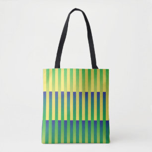 Grün Gelb Blau Gestreiftes Muster Tasche