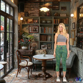 Grün/Gelb-Blende: Anpassen von Logos und Text Capri Leggings