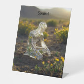 Grün & Gelb Blume & Mann Sockelschild (Vorderseite)