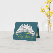 Grün-Gelb-Bouquet Weiße Wohltat Geburtstag Karte (Gelbe Blume)