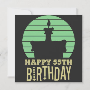 grün gelb glücklich 55. Geburtstag Zitat Einladung