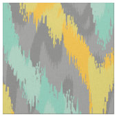 Grün & Gelb & Grau Quarzglas Ikat Stoff (Nahaufnahme)