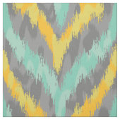 Grün & Gelb & Grau Quarzglas Ikat Stoff (Muster)