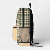 Grün Gelb Karomuster Bedruckter Rucksack (Rechts)