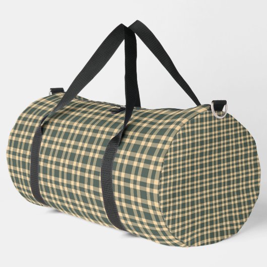 Grün Gelb Karomuster Groß Duffle Bag (Linke Ecke)