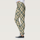Grün Gelb Karomuster Leggings (Links)