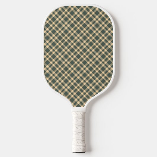 Grün Gelb Karomuster Pickleball Schläger (Vorderseite)