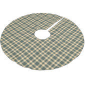 Grün Gelb Karomuster Polyester Weihnachtsbaumdecke (Schrägansicht)