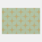 Grün Gelb Mitte Jahrhundert Modernes Elegantes Hot Geschenkpapier Set (Vorderseite)