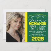 Grün & Gelb Modernes Abschluss Foto Einladung (Vorderseite)