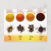 Grün, Gelb, Oong und Schwarzer Tee Postkarte (Vorderseite)