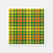Grün Gelb Orange Kariert Tartan Design  Serviette (Vorderseite)