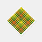 Grün Gelb Orange Kariert Tartan Design  Serviette (Ecke)