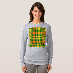 Grün Gelb Orange Kariert Tartan Design T-Shirt