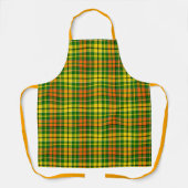 Grün Gelb Orange Karo Tartan Design Schürze (Vorderseite)