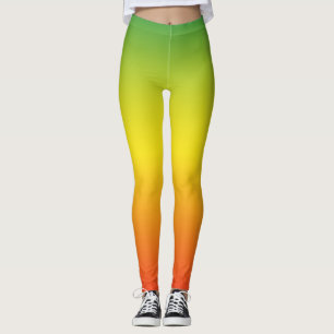 Grün Gelb Orange Modern Ombre Leggings
