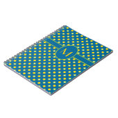 Grün, Gelb Polkas Mit Monogramm SpiralNotebook Notizblock (Linke Seite)