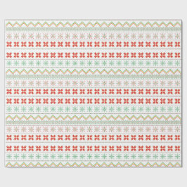 Grün-Gelb-Rot-Pixel-Strickmuster Geschenkpapier
