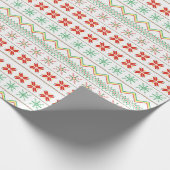 Grün-Gelb-Rot-Pixel-Strickmuster Geschenkpapier (Ecke)