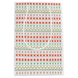 Grün-Gelb-Rot-Pixel-Strickmuster Mittlere Geschenktüte