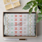 Grün-Gelb-Rot-Pixel-Strickmuster Seidenpapier (Geschenk)