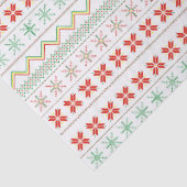 Grün-Gelb-Rot-Pixel-Strickmuster Seidenpapier (Detail)