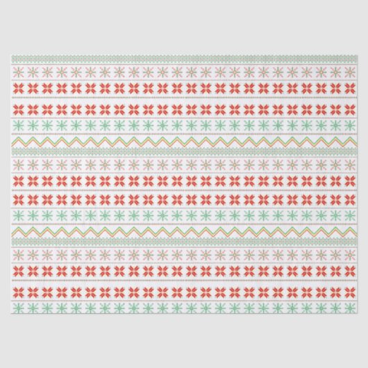 Grün-Gelb-Rot-Pixel-Strickmuster Seidenpapier (Vorderseite)